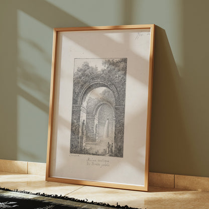 Premium Poster of Scenic Ancient Ruins with Waterfall Posters