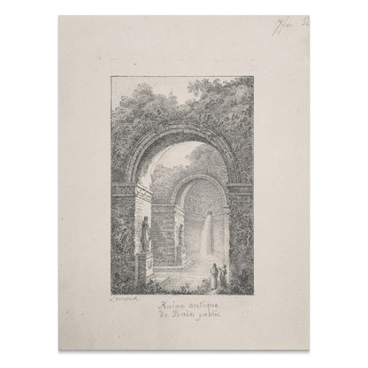 Premium Poster of Scenic Ancient Ruins with Waterfall Posters