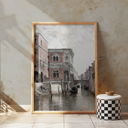 Premium Poster of Scenic Architectural Water Canal Wall Decor Posters