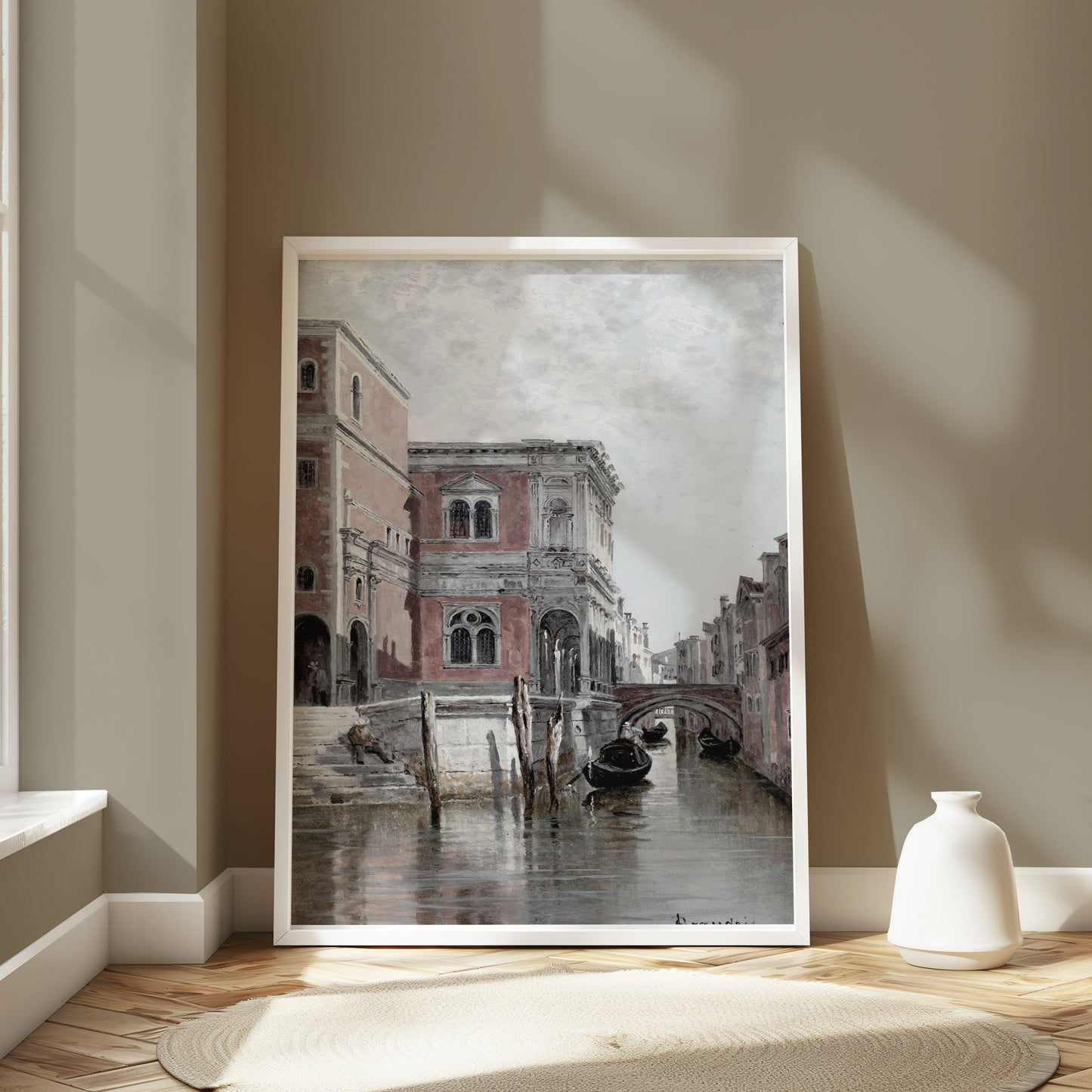 Premium Poster of Scenic Architectural Water Canal Wall Decor Posters