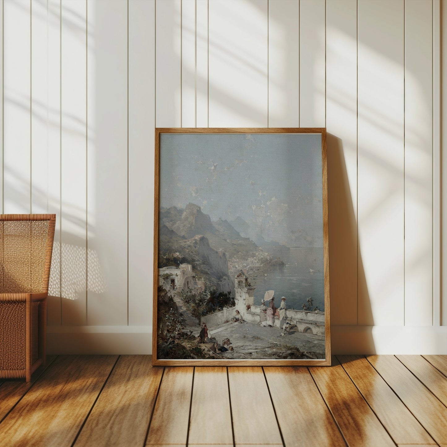 Premium Poster of Scenic Coastal View with Mountains Art Print Posters