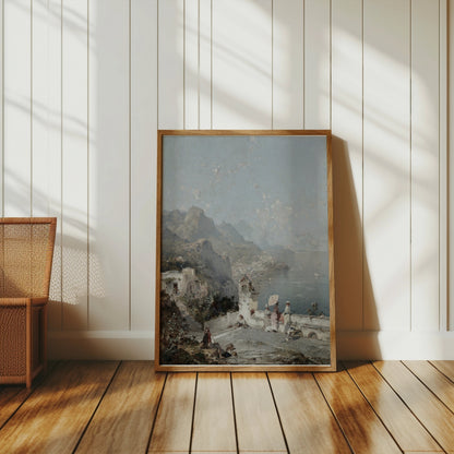 Premium Poster of Scenic Coastal View with Mountains Art Print Posters