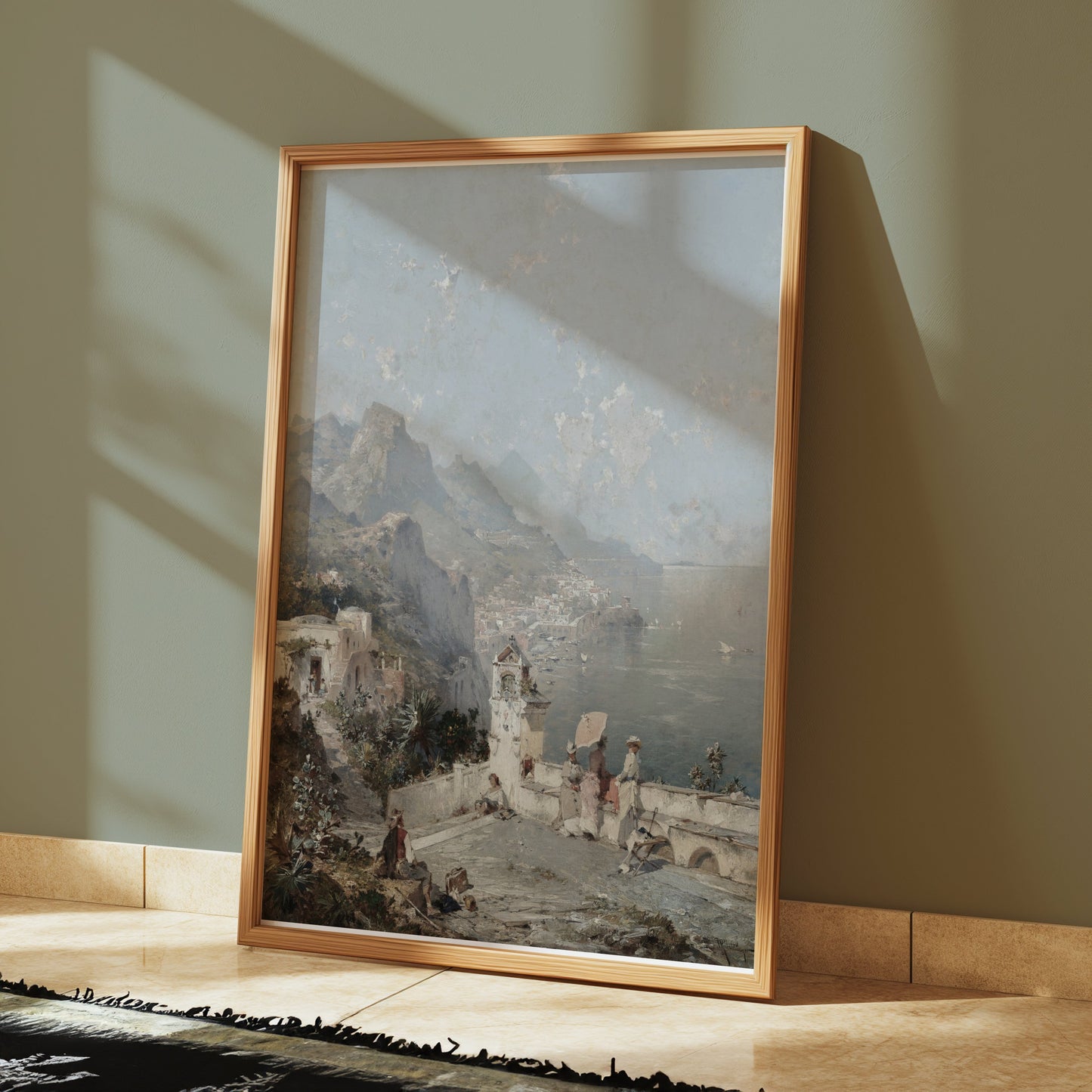 Premium Poster of Scenic Coastal View with Mountains Art Print Posters
