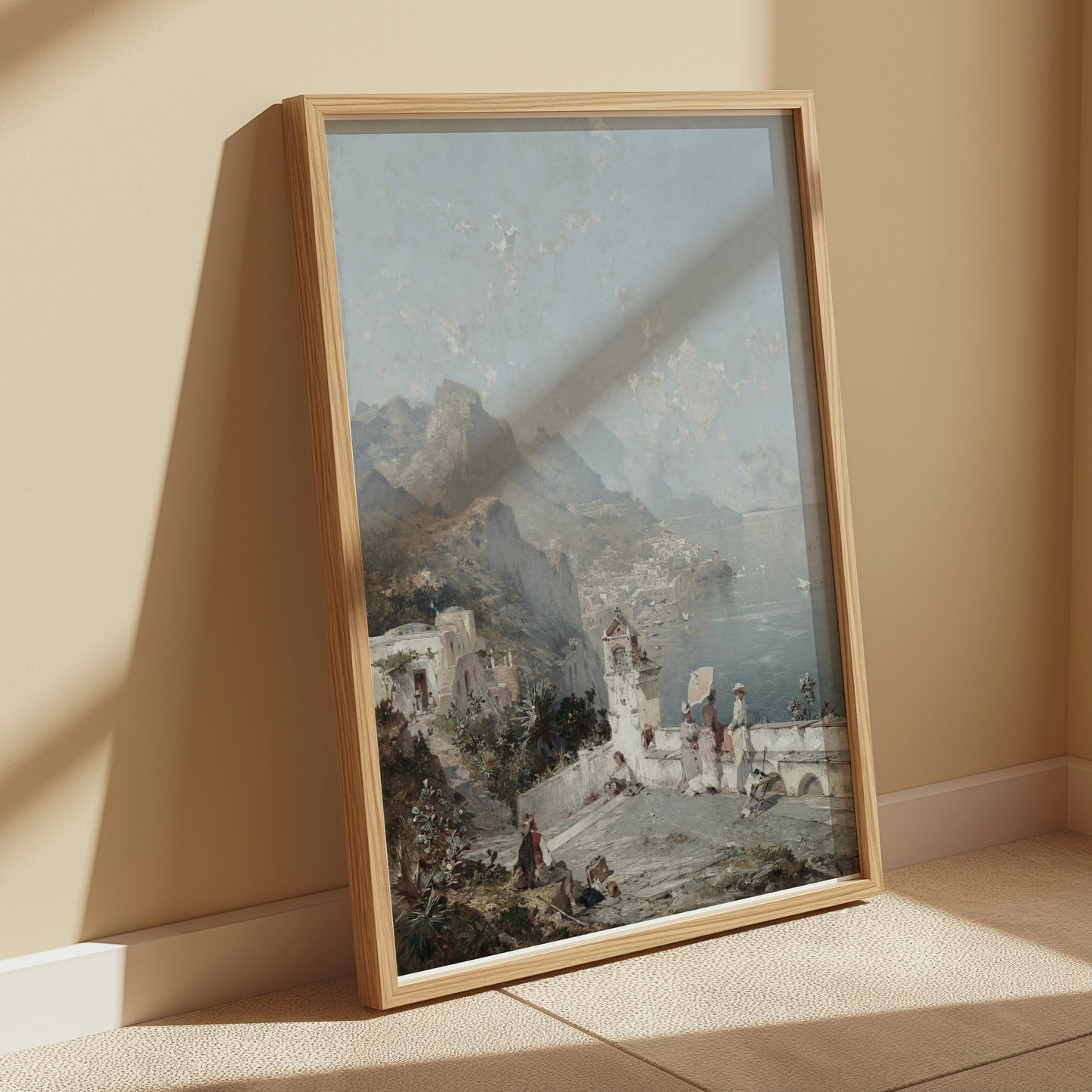 Premium Poster of Scenic Coastal View with Mountains Art Print Posters