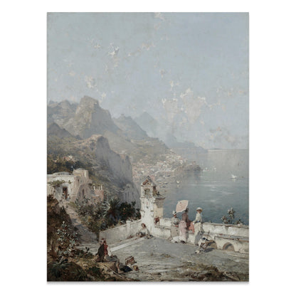Premium Poster of Scenic Coastal View with Mountains Art Print Posters