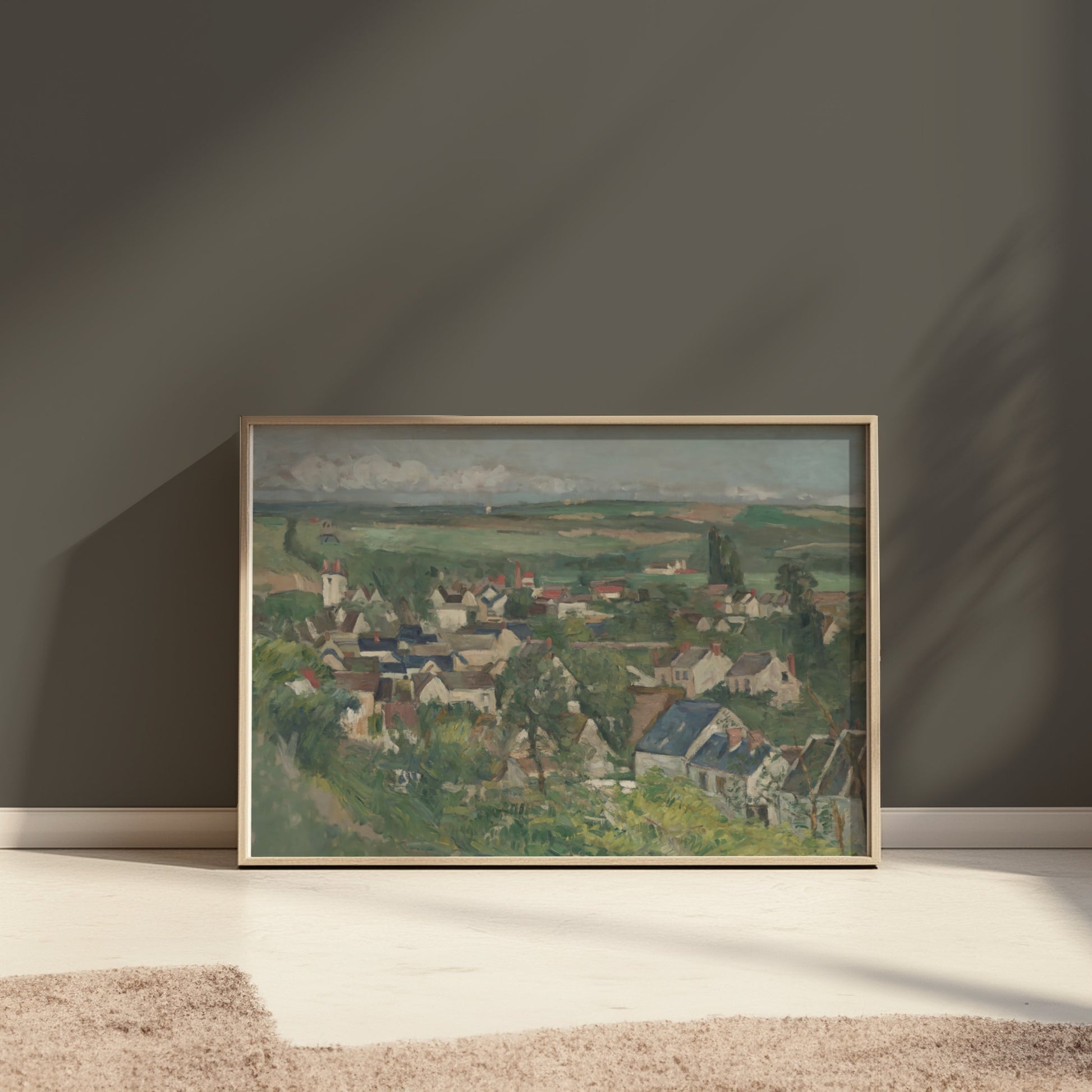 Premium Poster of Scenic Countryside Village Landscape Art Prints Posters
