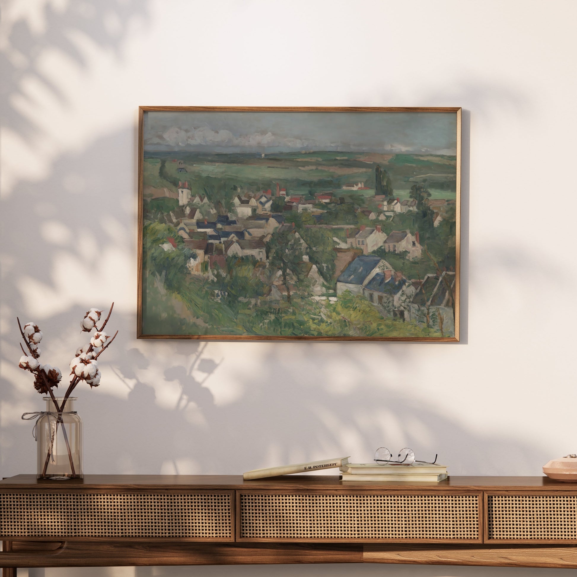 Premium Poster of Scenic Countryside Village Landscape Art Prints Posters