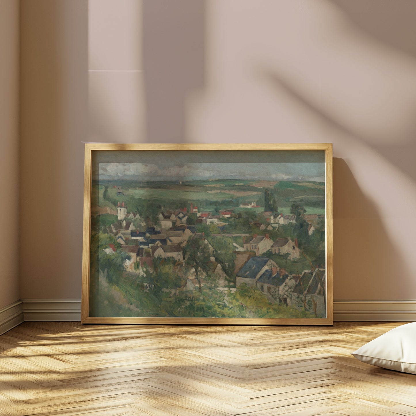 Premium Poster of Scenic Countryside Village Landscape Art Prints Posters