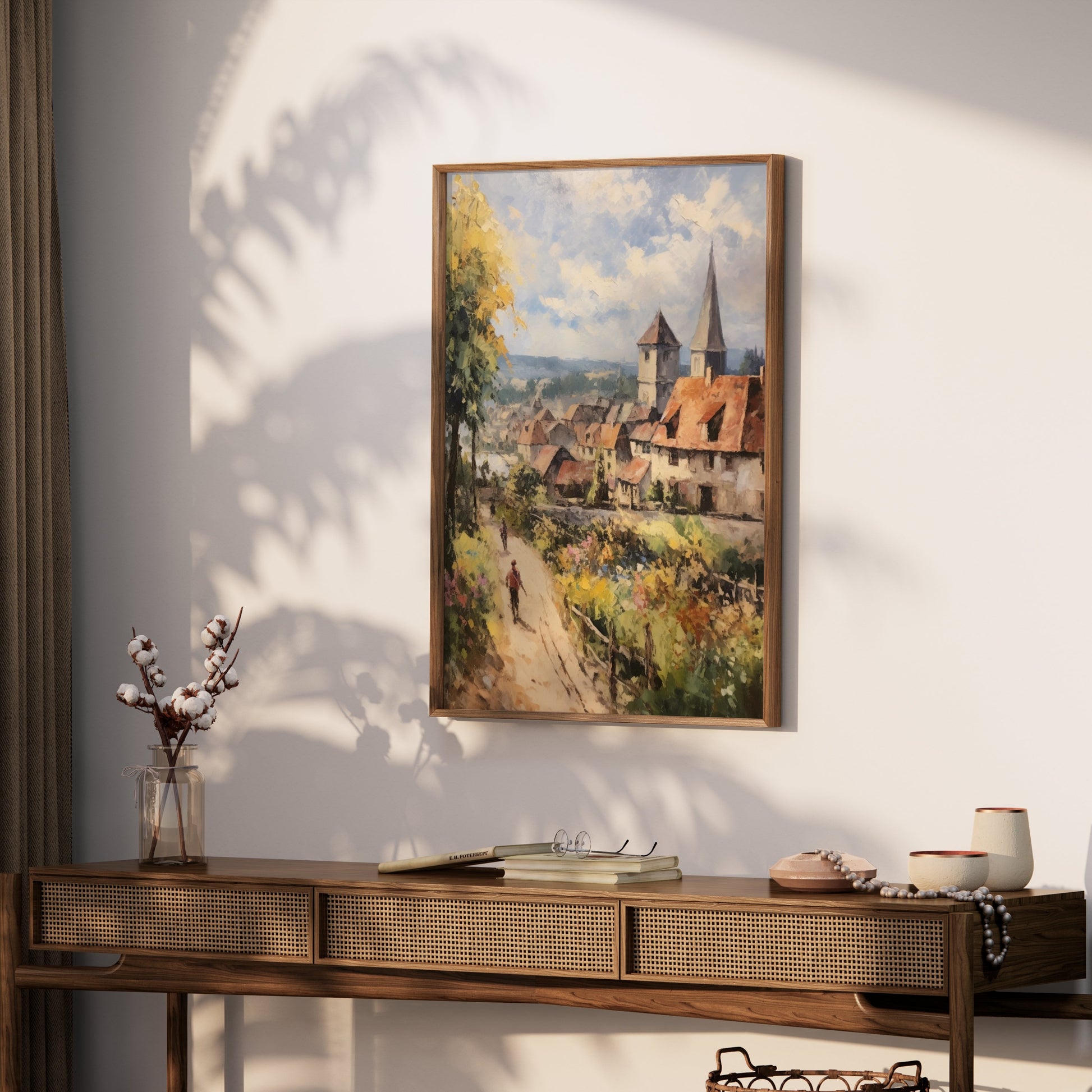 Premium Poster of Scenic European Village Painting Art Posters