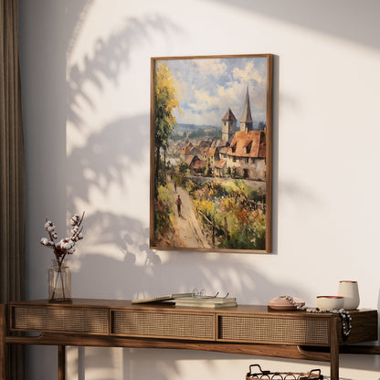 Premium Poster of Scenic European Village Painting Art Posters