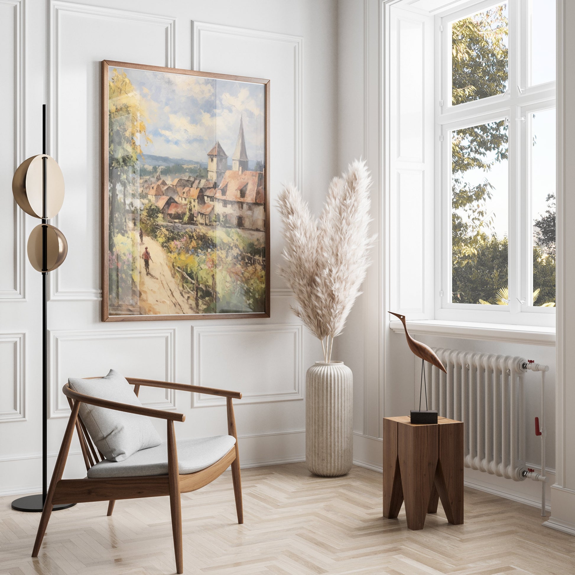 Premium Poster of Scenic European Village Painting Art Posters