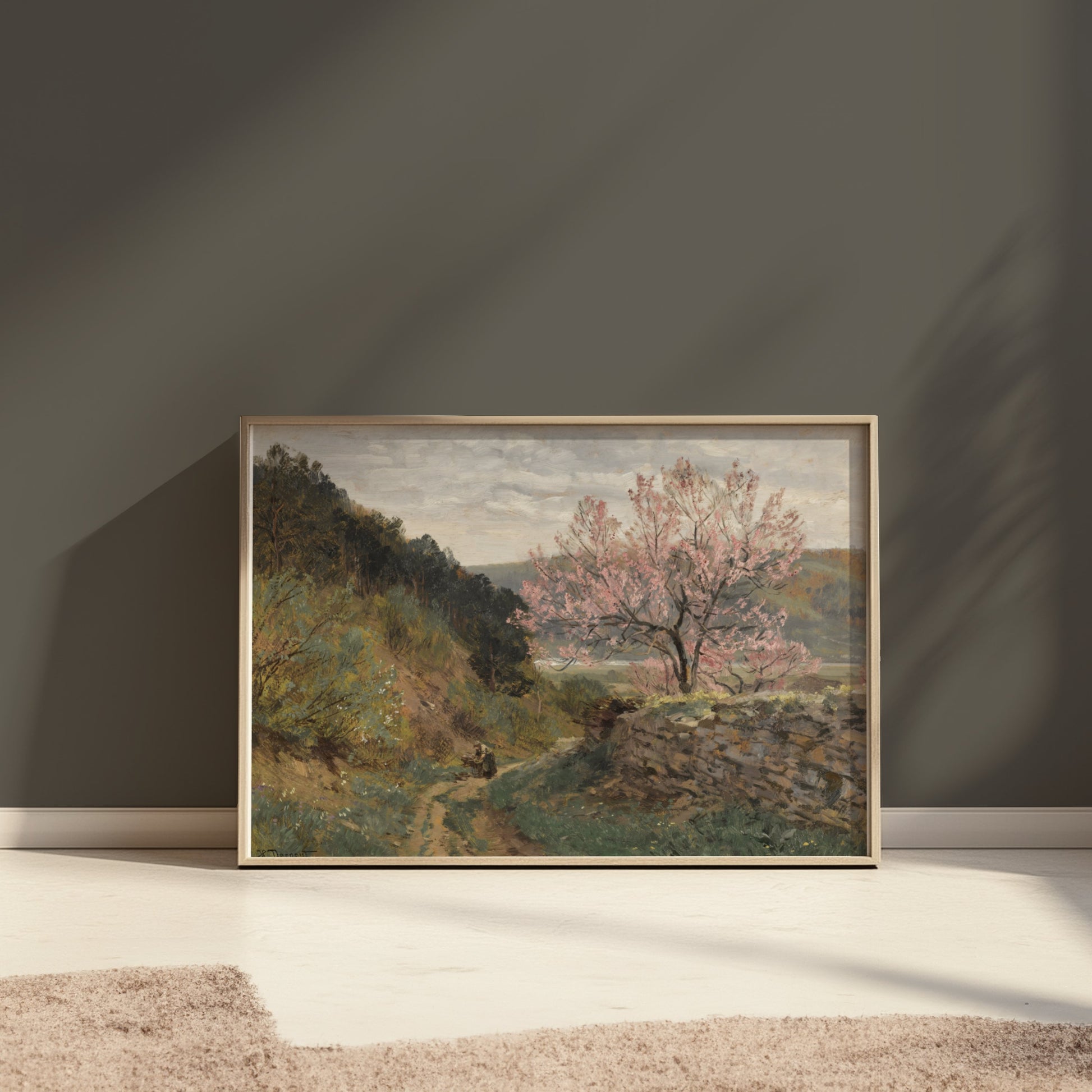 Premium Poster of Scenic Landscape with Blooming Tree Posters