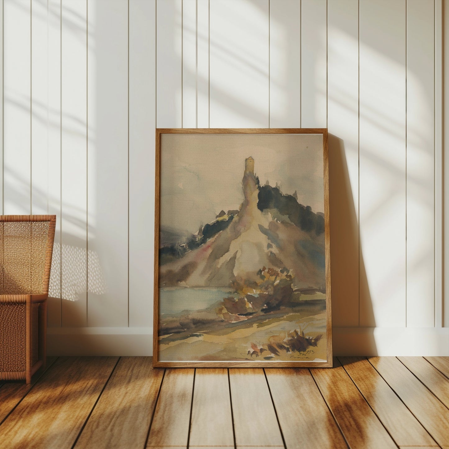 Premium Poster of Scenic Mountain Landscape Watercolor Art Posters