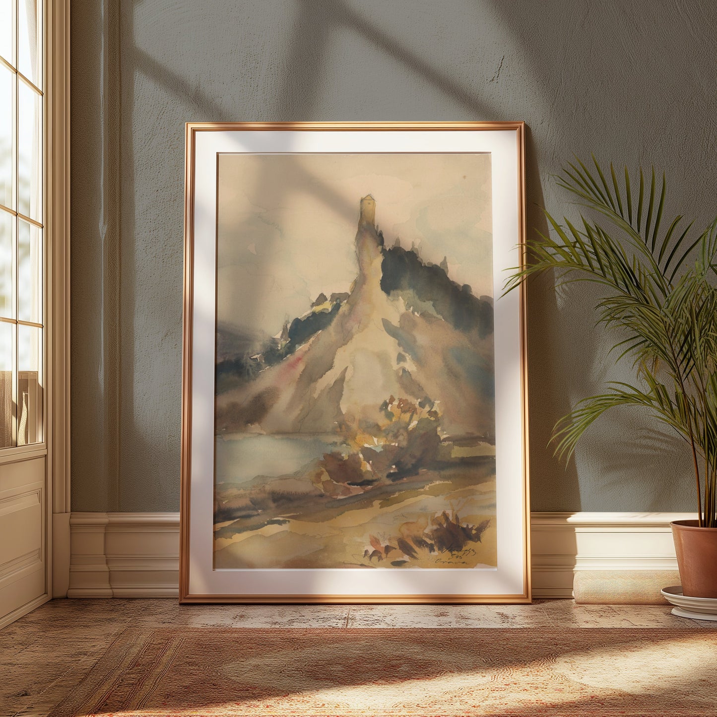Premium Poster of Scenic Mountain Landscape Watercolor Art Posters