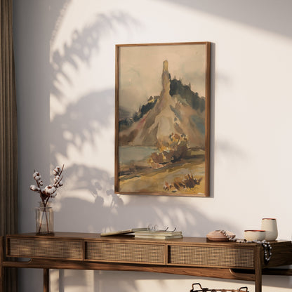 Premium Poster of Scenic Mountain Landscape Watercolor Art Posters
