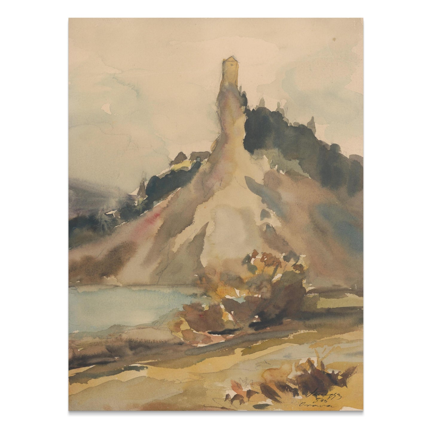 Premium Poster of Scenic Mountain Landscape Watercolor Art Posters