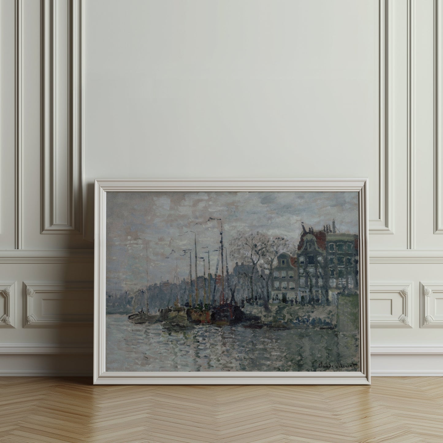 Premium Poster of Scenic Riverfront Urban Landscape Art Posters