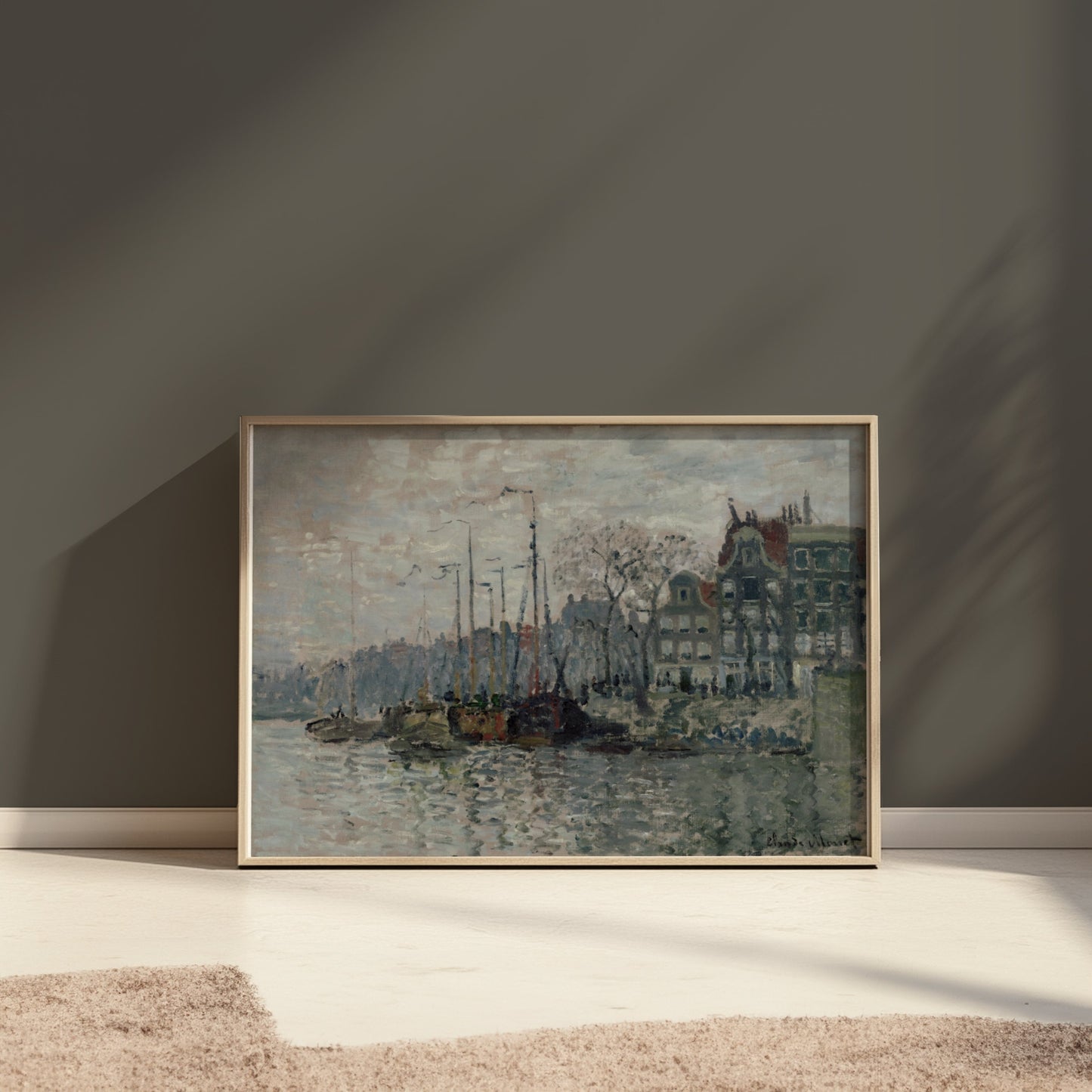 Premium Poster of Scenic Riverfront Urban Landscape Art Posters