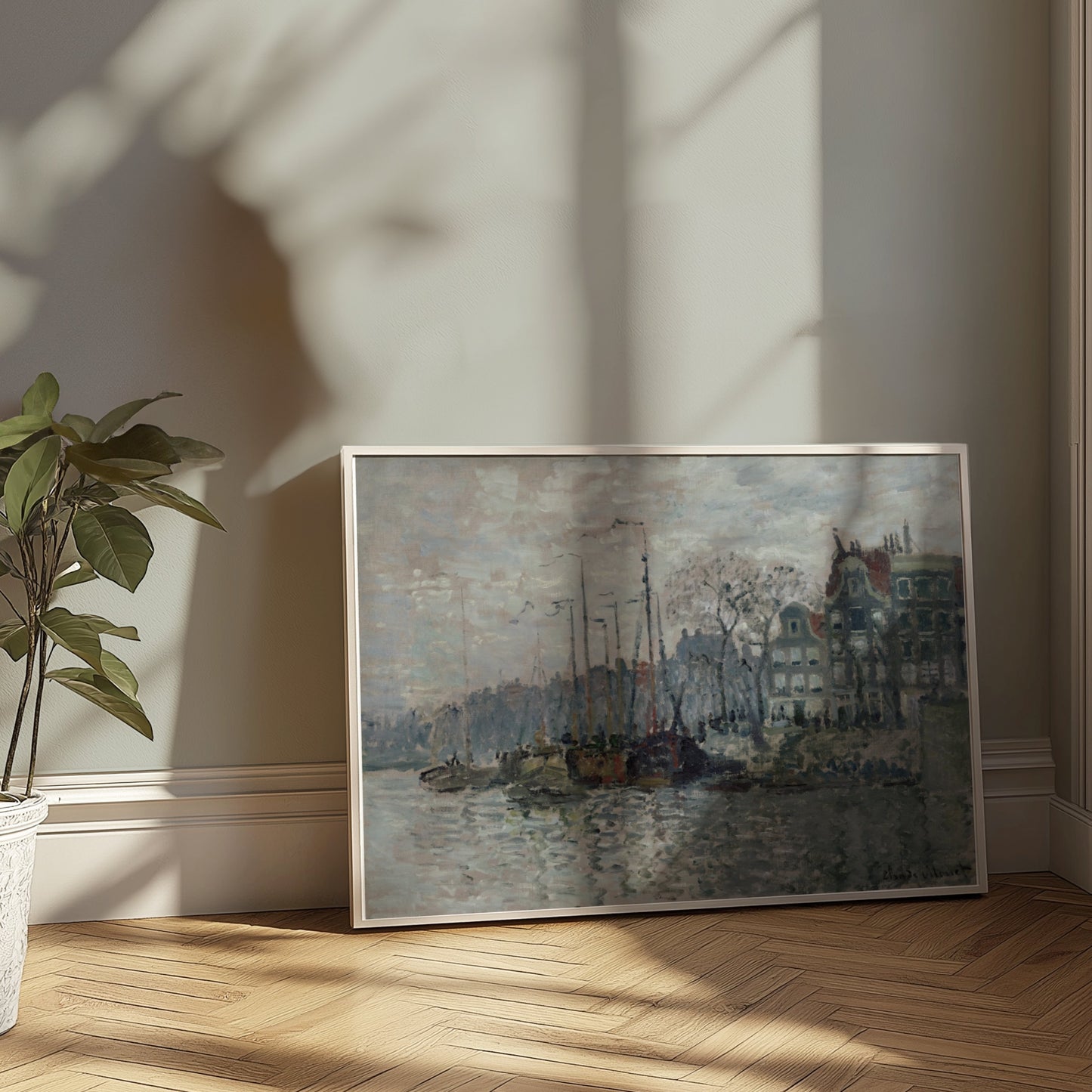 Premium Poster of Scenic Riverfront Urban Landscape Art Posters