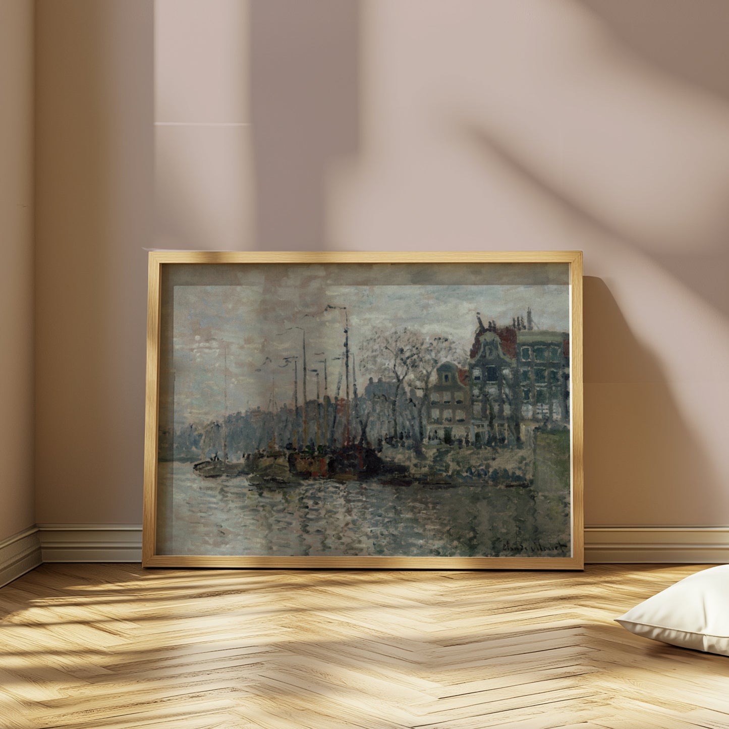 Premium Poster of Scenic Riverfront Urban Landscape Art Posters