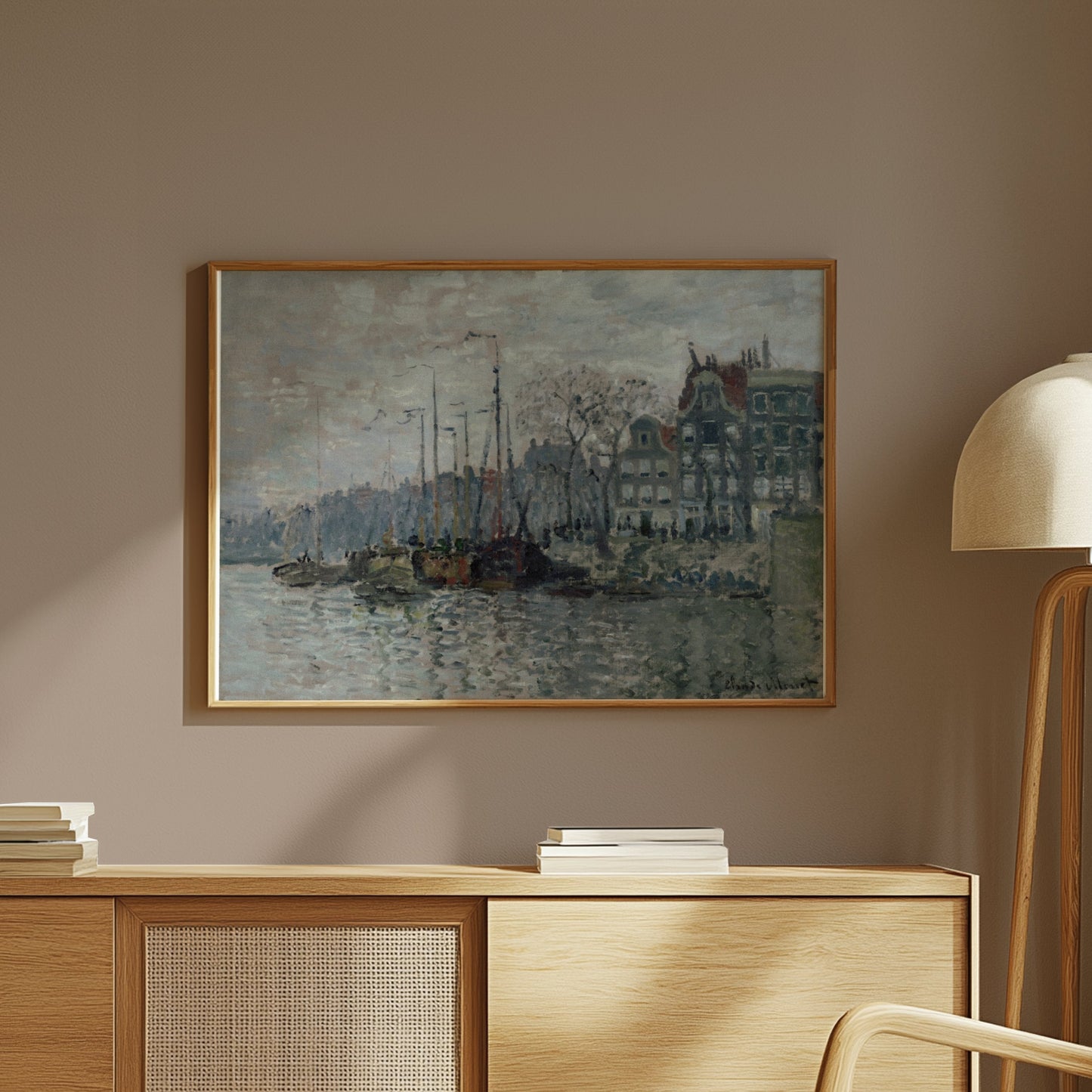 Premium Poster of Scenic Riverfront Urban Landscape Art Posters