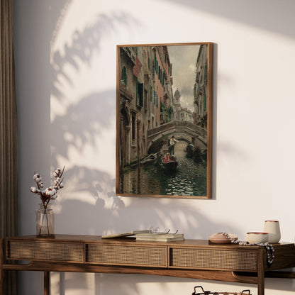 Premium Poster of Scenic Venice Canal With Gondolas Artwork Posters
