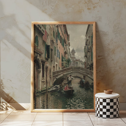 Premium Poster of Scenic Venice Canal With Gondolas Artwork Posters