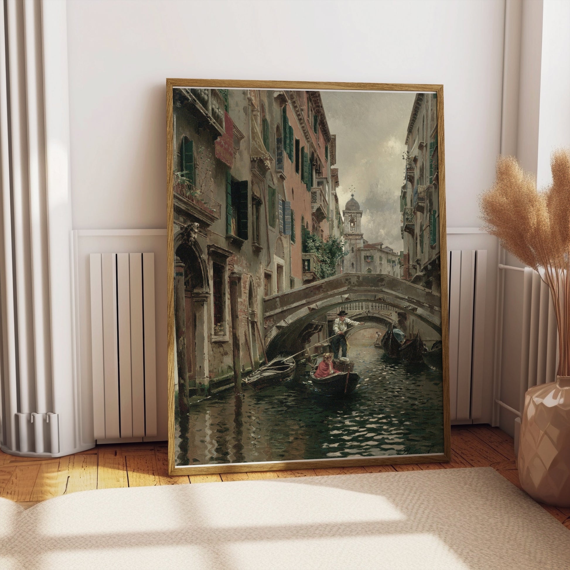 Premium Poster of Scenic Venice Canal With Gondolas Artwork Posters