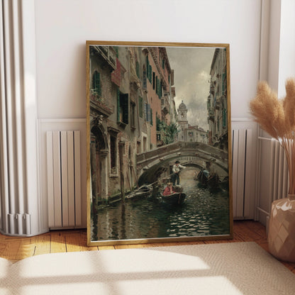 Premium Poster of Scenic Venice Canal With Gondolas Artwork Posters