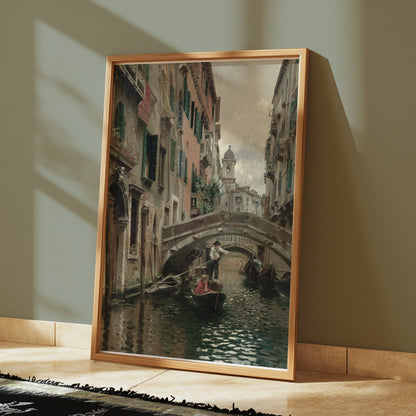 Premium Poster of Scenic Venice Canal With Gondolas Artwork Posters
