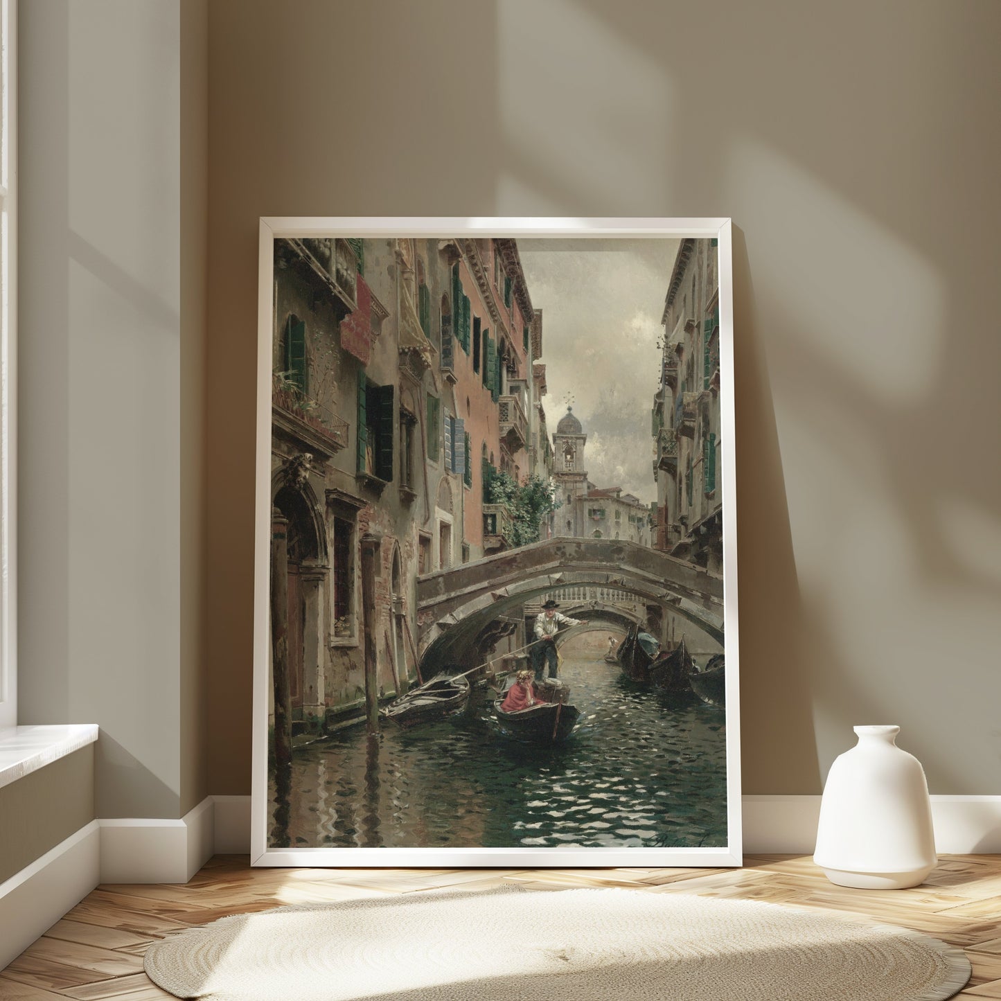 Premium Poster of Scenic Venice Canal With Gondolas Artwork Posters