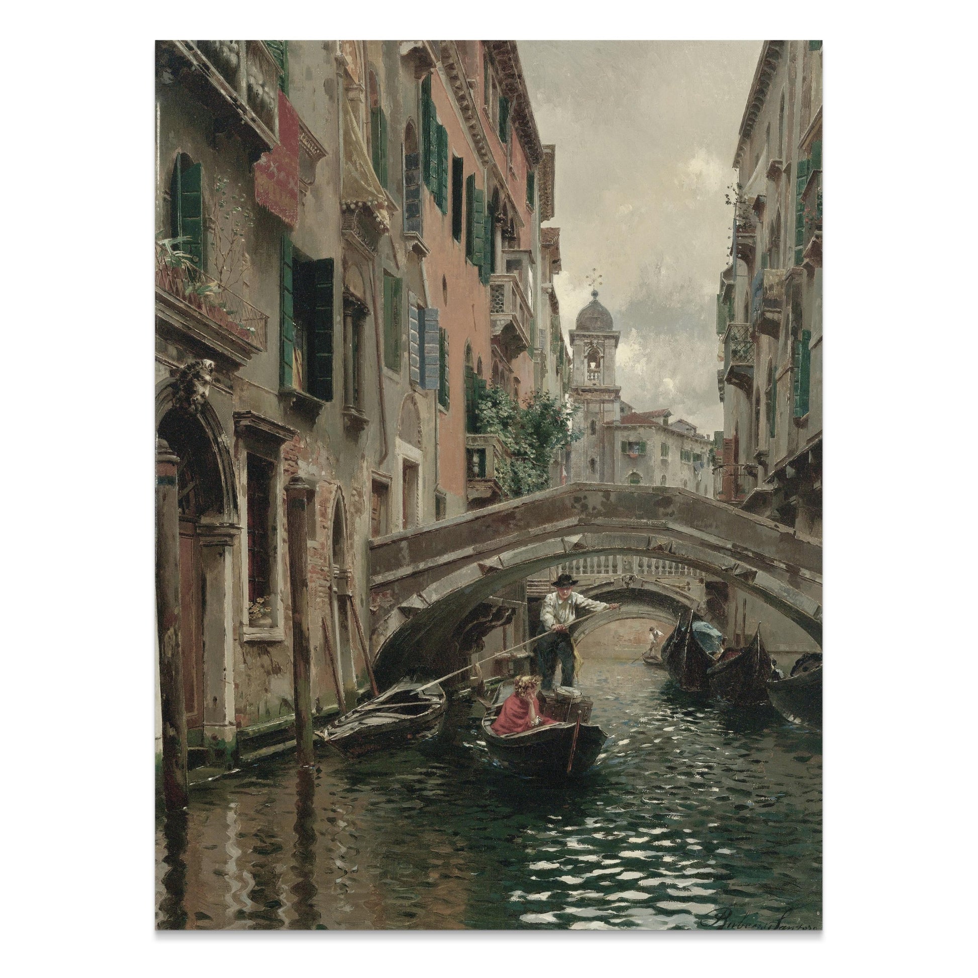 Premium Poster of Scenic Venice Canal With Gondolas Artwork Posters
