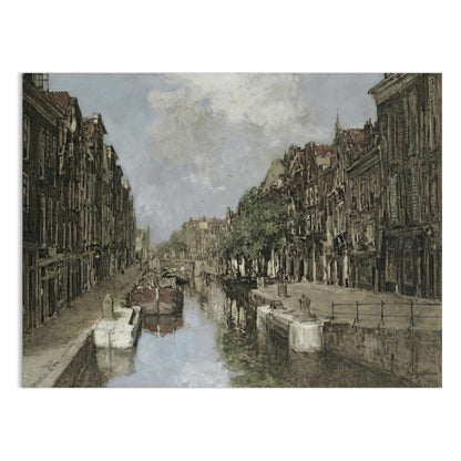 Premium Poster of Scenic Vintage Canal and Townscape Art Print Posters