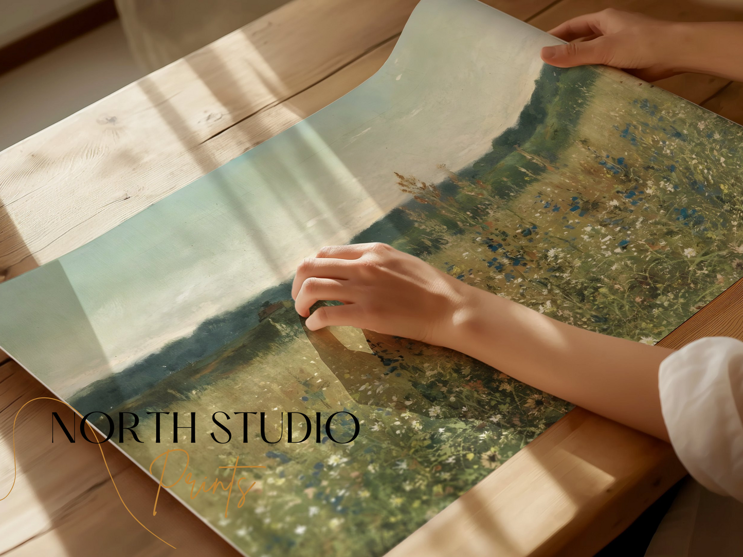 Premium Poster of Scenic Wildflower Meadow Art Landscape Posters