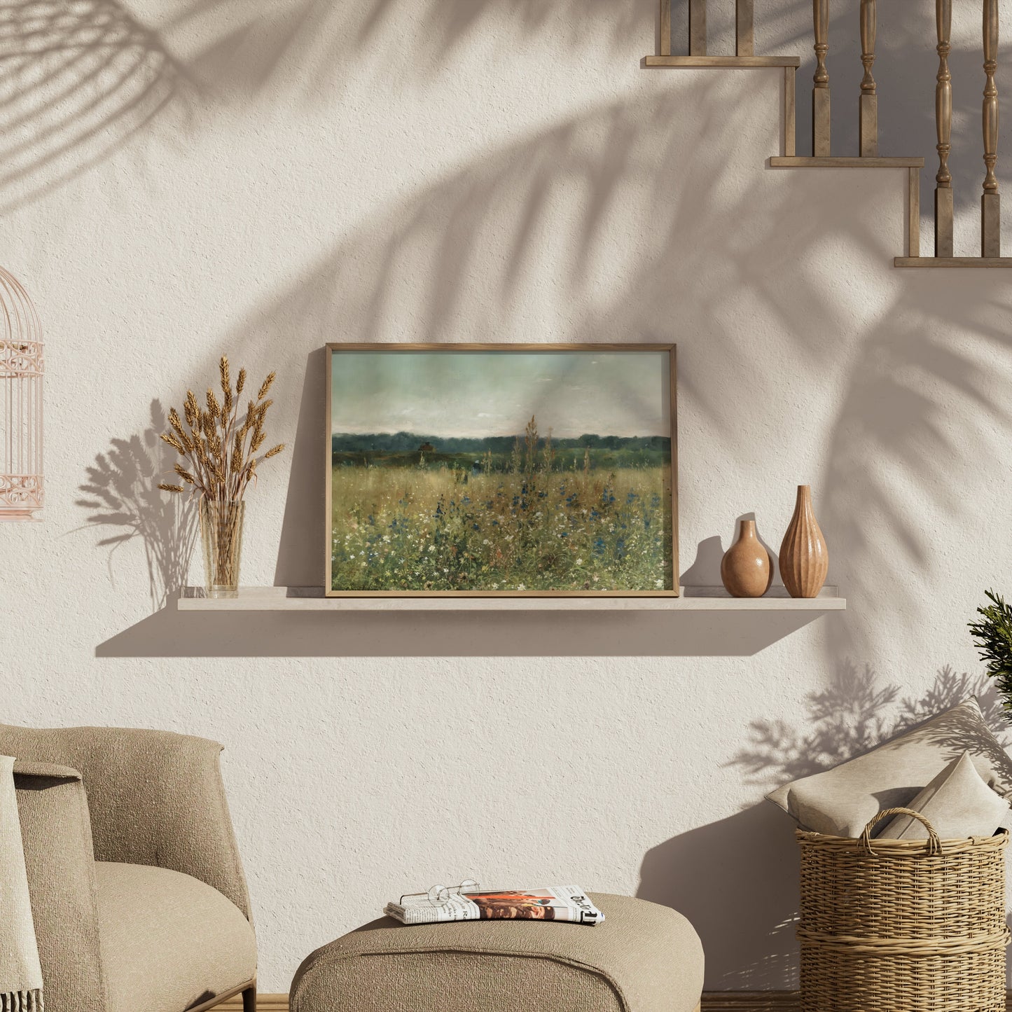 Premium Poster of Scenic Wildflower Meadow Art Landscape Posters
