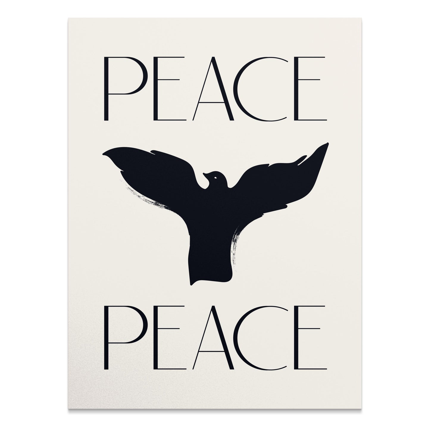Premium Poster of Serene Black Bird Peace Sign Design Posters