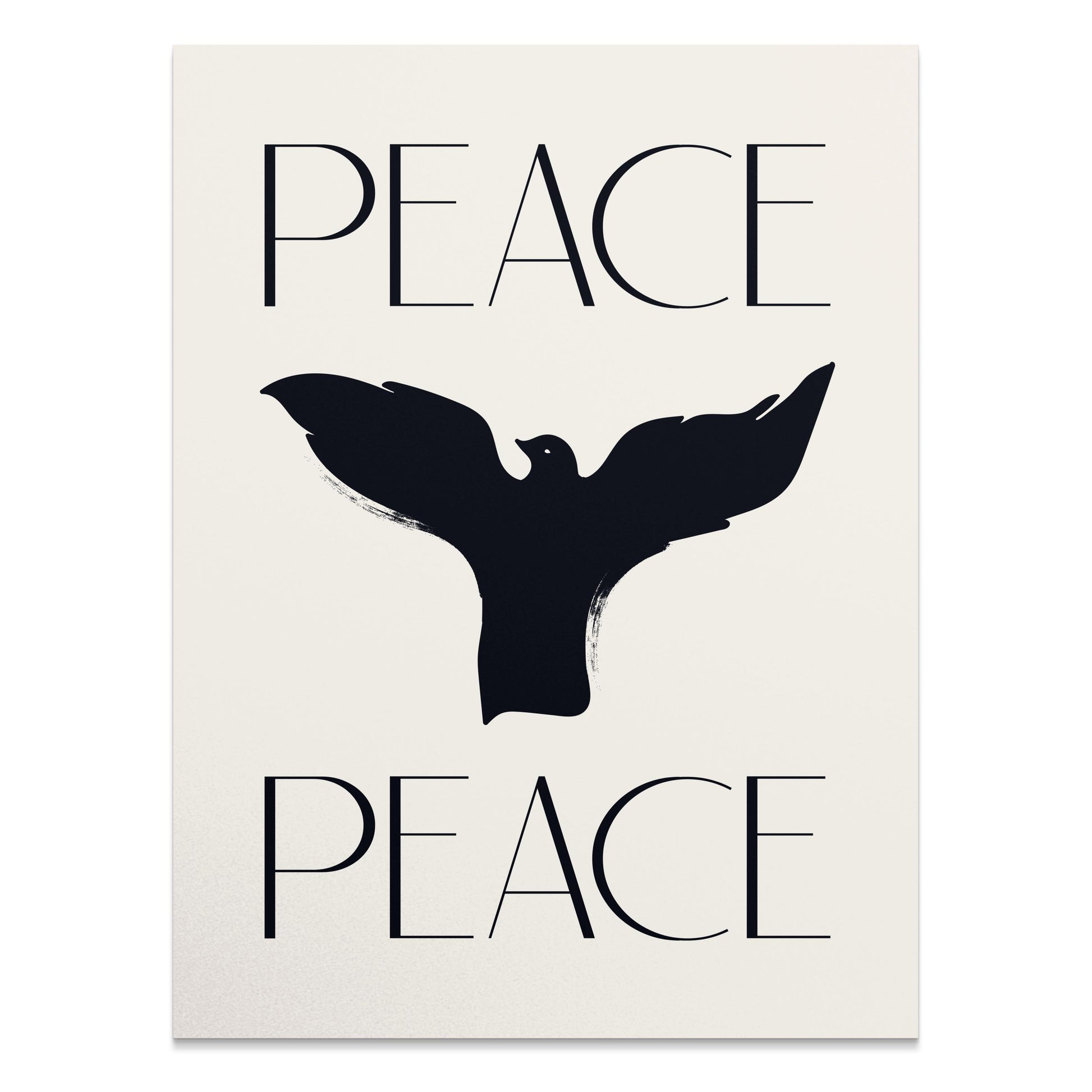 Premium Poster of Serene Black Bird Peace Sign Design Posters