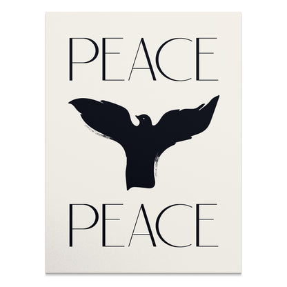 Premium Poster of Serene Black Bird Peace Sign Design Posters