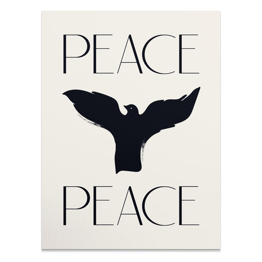 Premium Poster of Serene Black Bird Peace Sign Design Posters