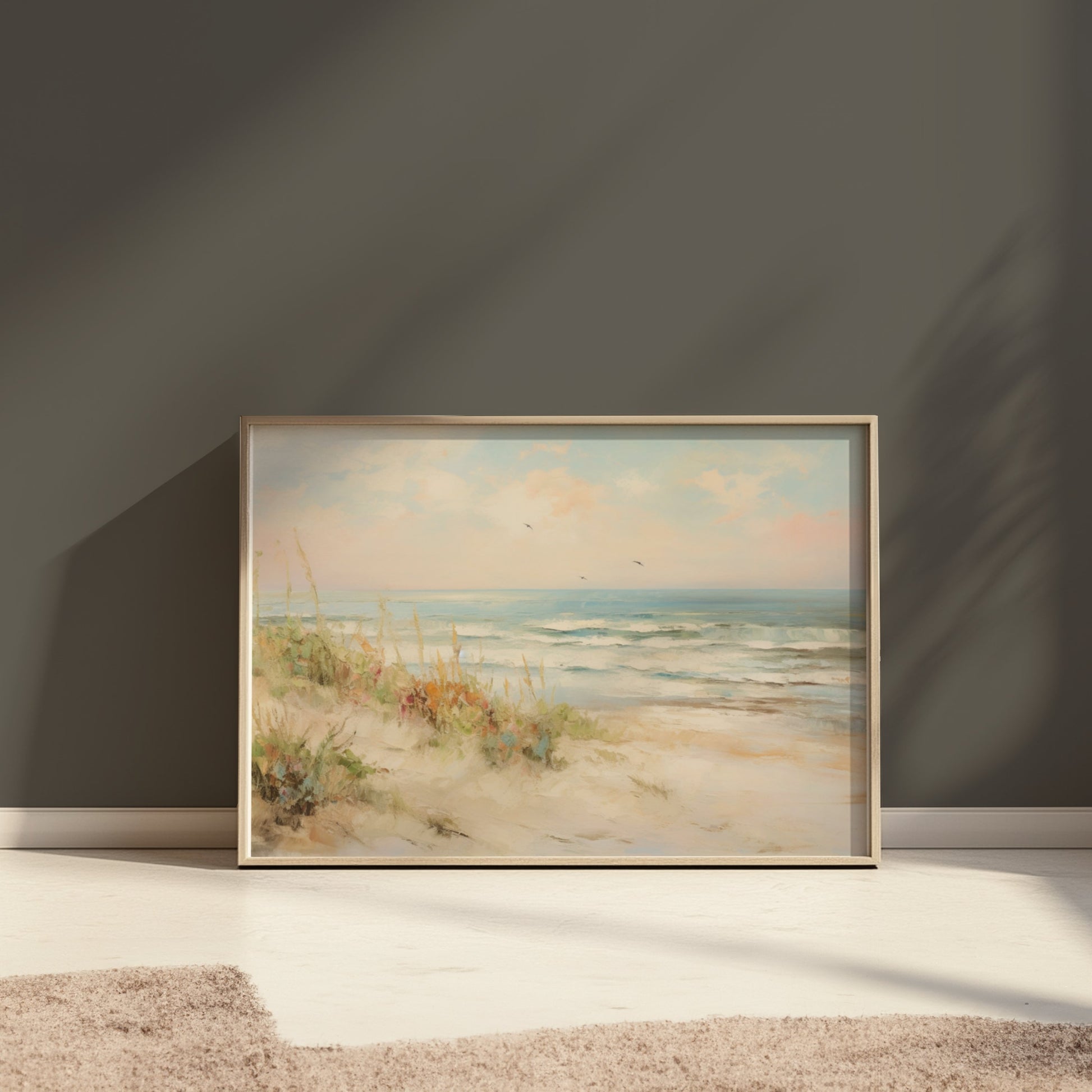 Premium Poster of Serene Coastal Beach With Waves Wall Art Posters