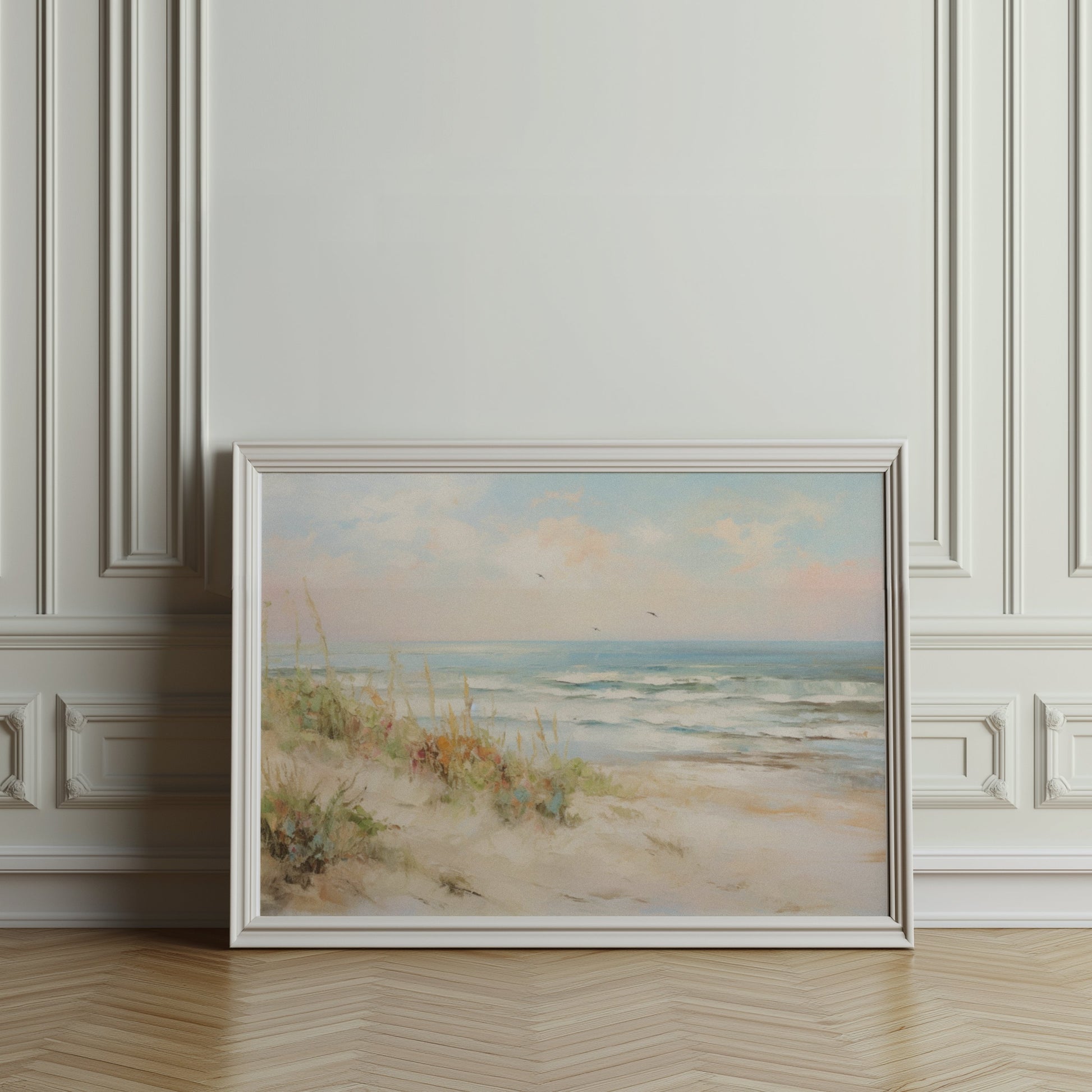 Premium Poster of Serene Coastal Beach With Waves Wall Art Posters