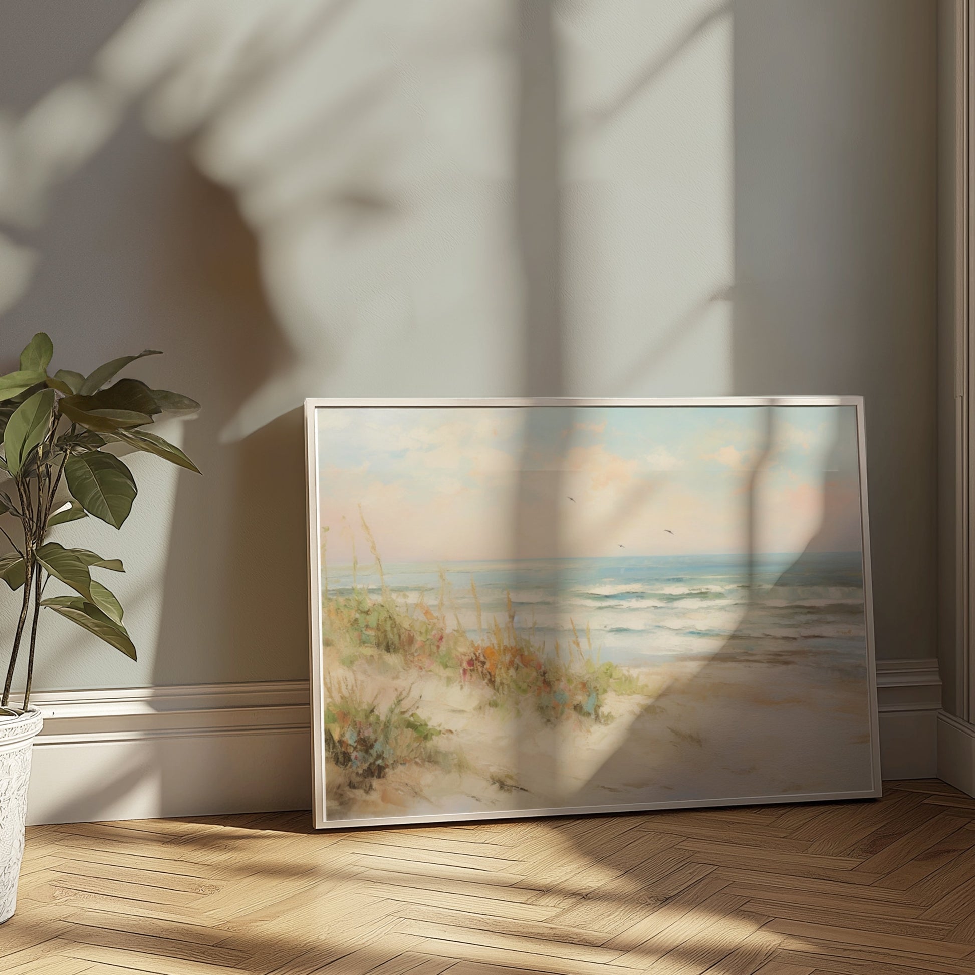 Premium Poster of Serene Coastal Beach With Waves Wall Art Posters