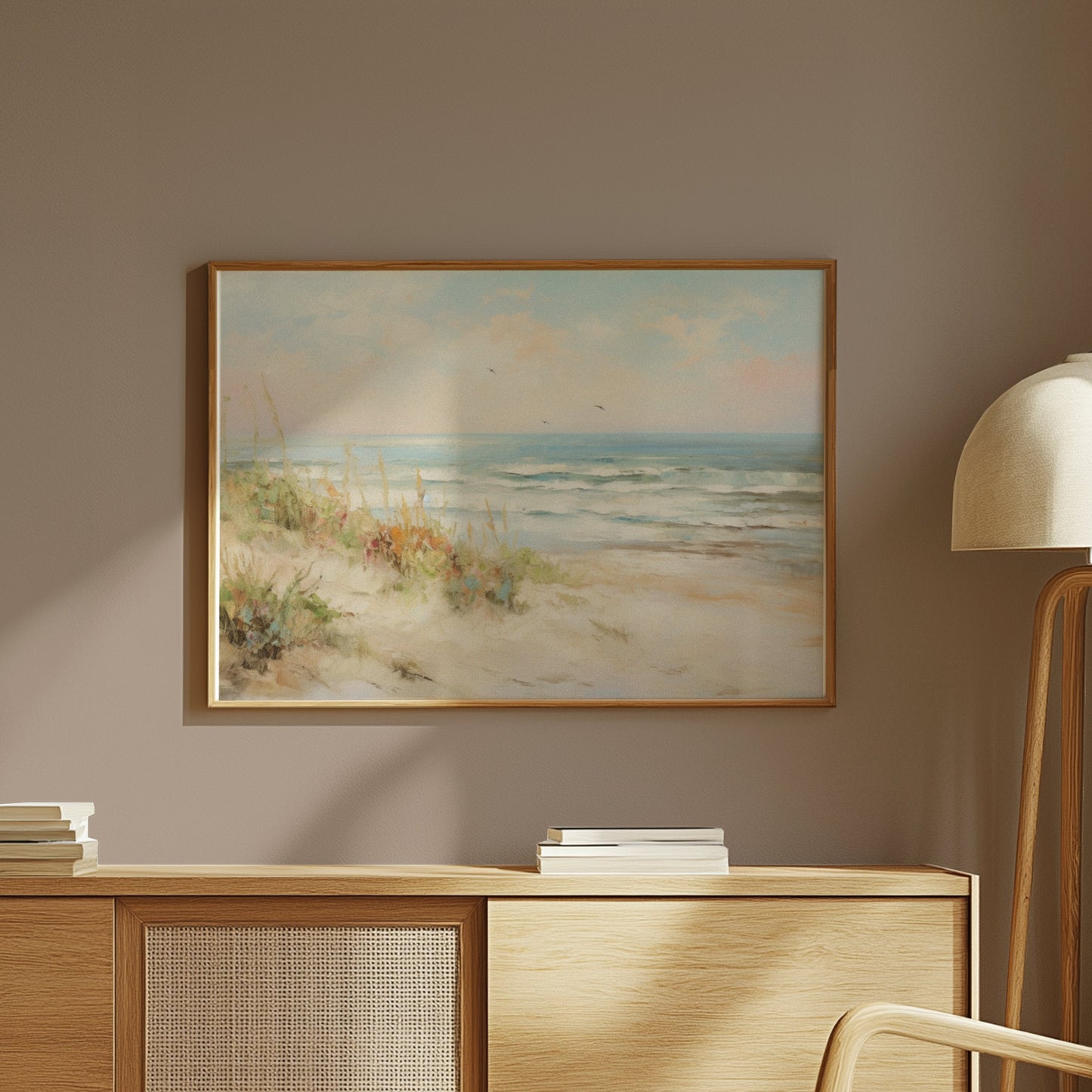 Premium Poster of Serene Coastal Beach With Waves Wall Art Posters