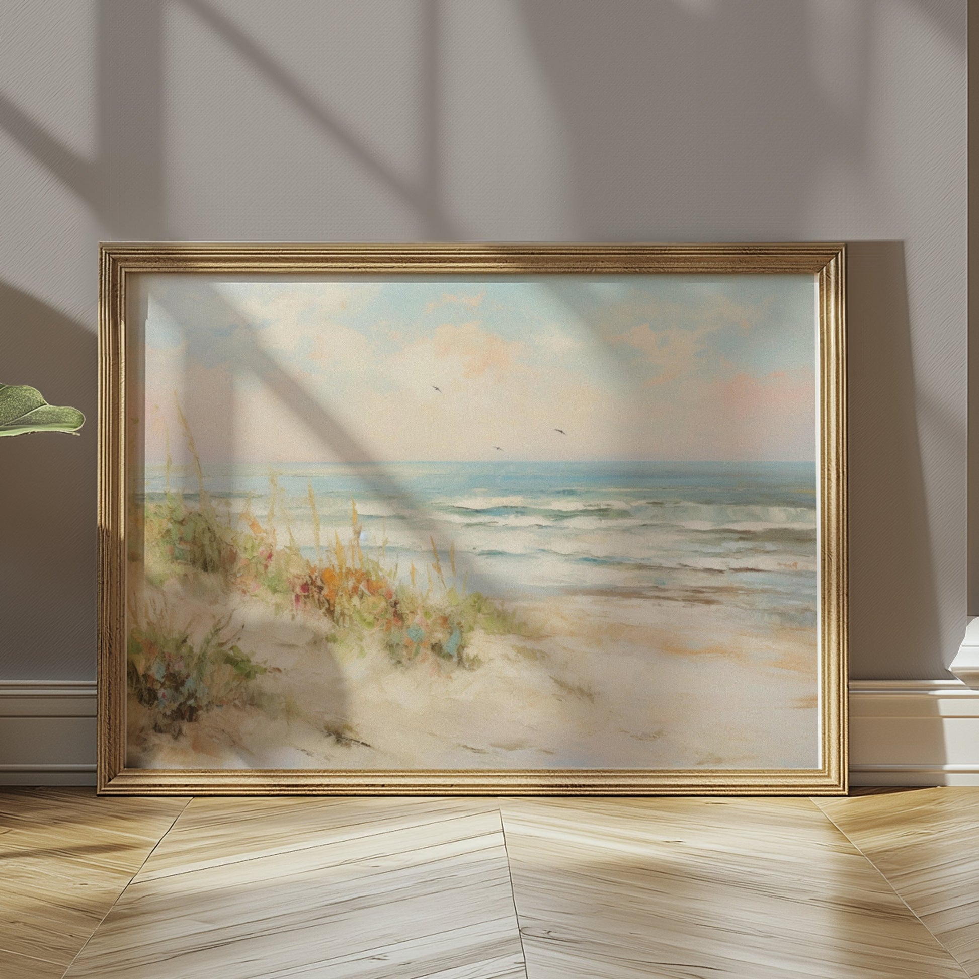 Premium Poster of Serene Coastal Beach With Waves Wall Art Posters
