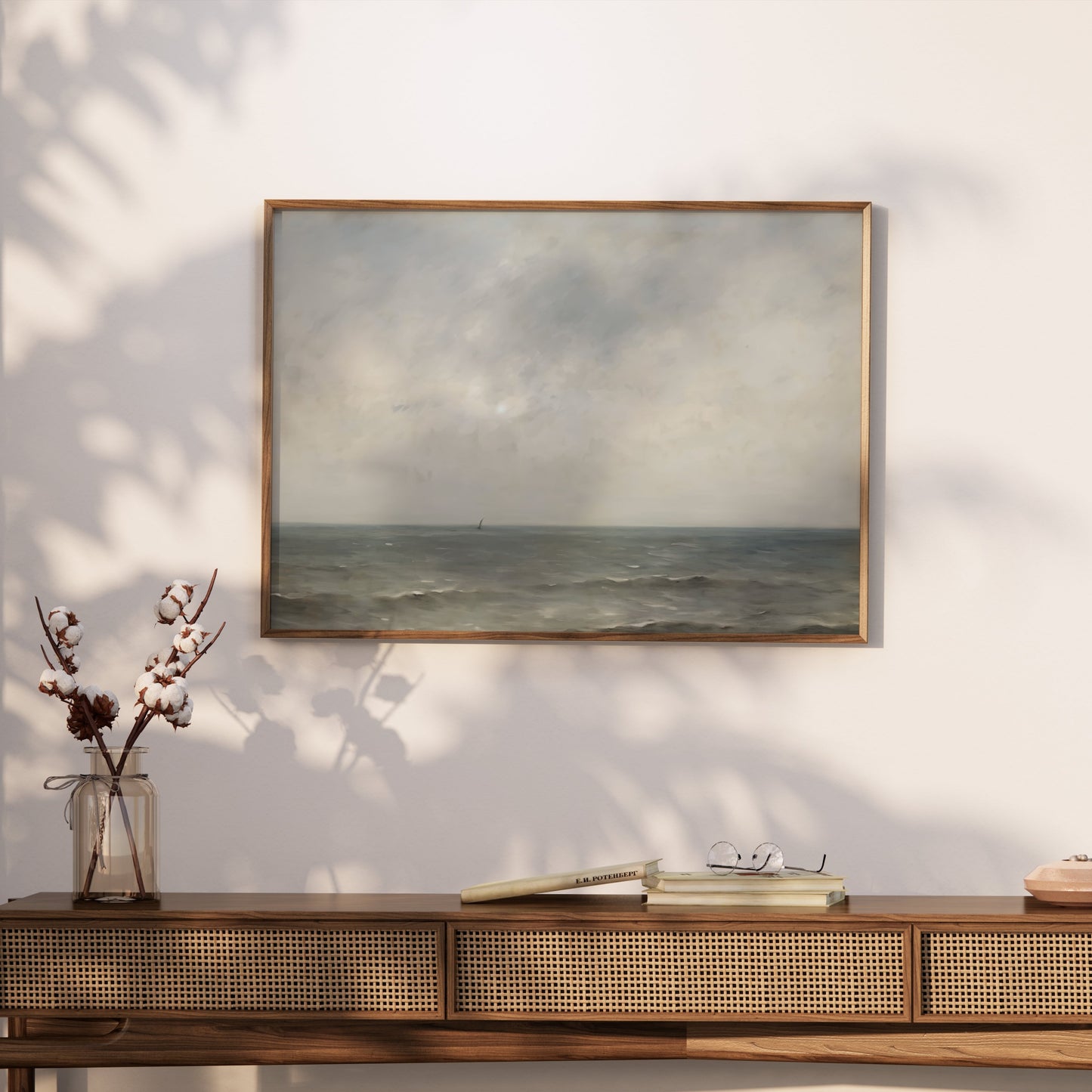 Premium Poster of Serene Coastal Clouds and Calm Ocean View Posters