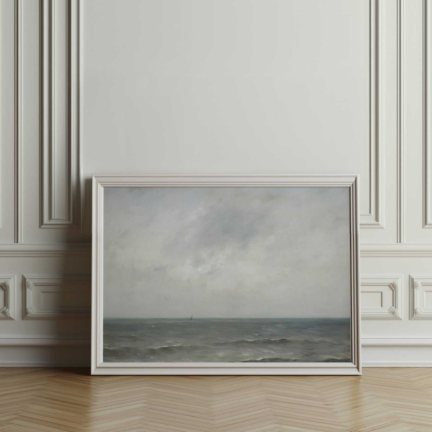 Premium Poster of Serene Coastal Clouds and Calm Ocean View Posters
