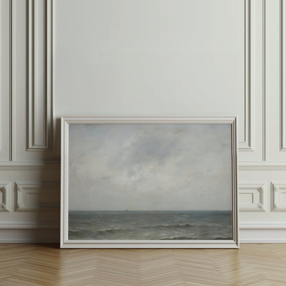Premium Poster of Serene Coastal Clouds and Calm Ocean View Posters