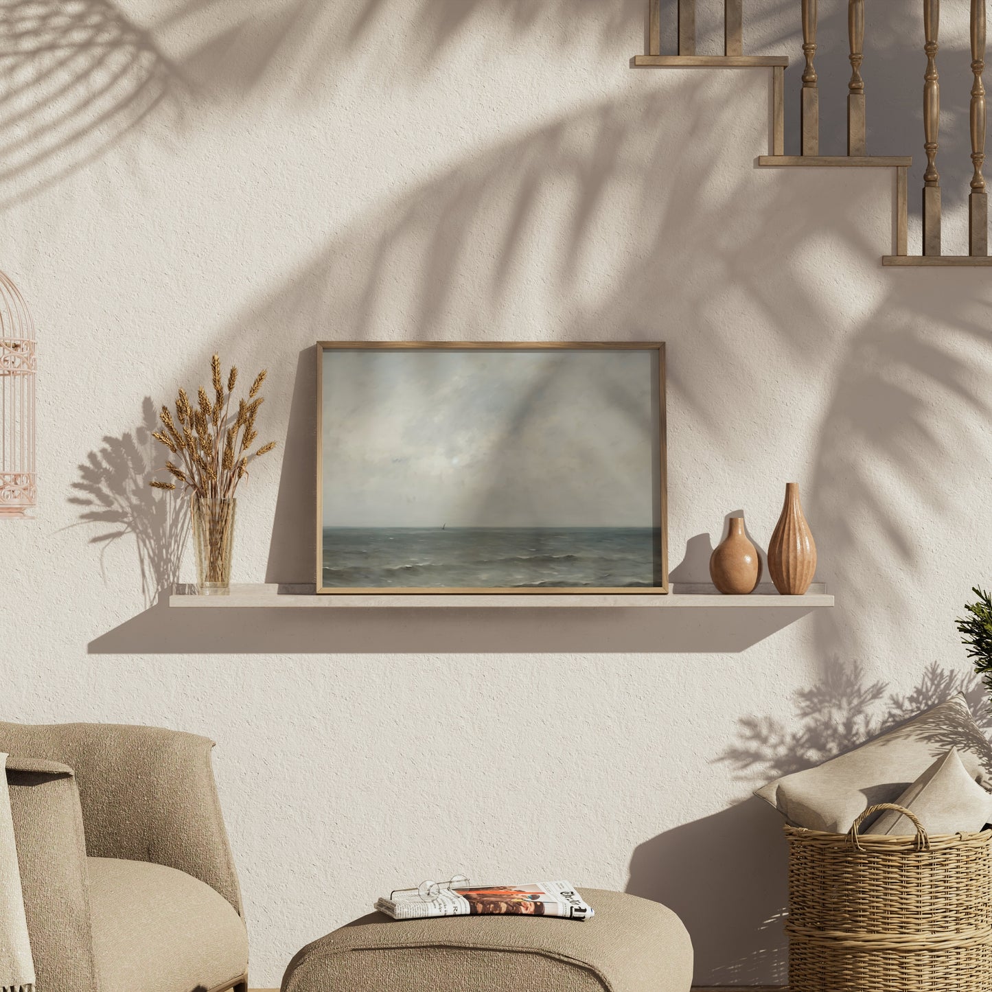 Premium Poster of Serene Coastal Clouds and Calm Ocean View Posters