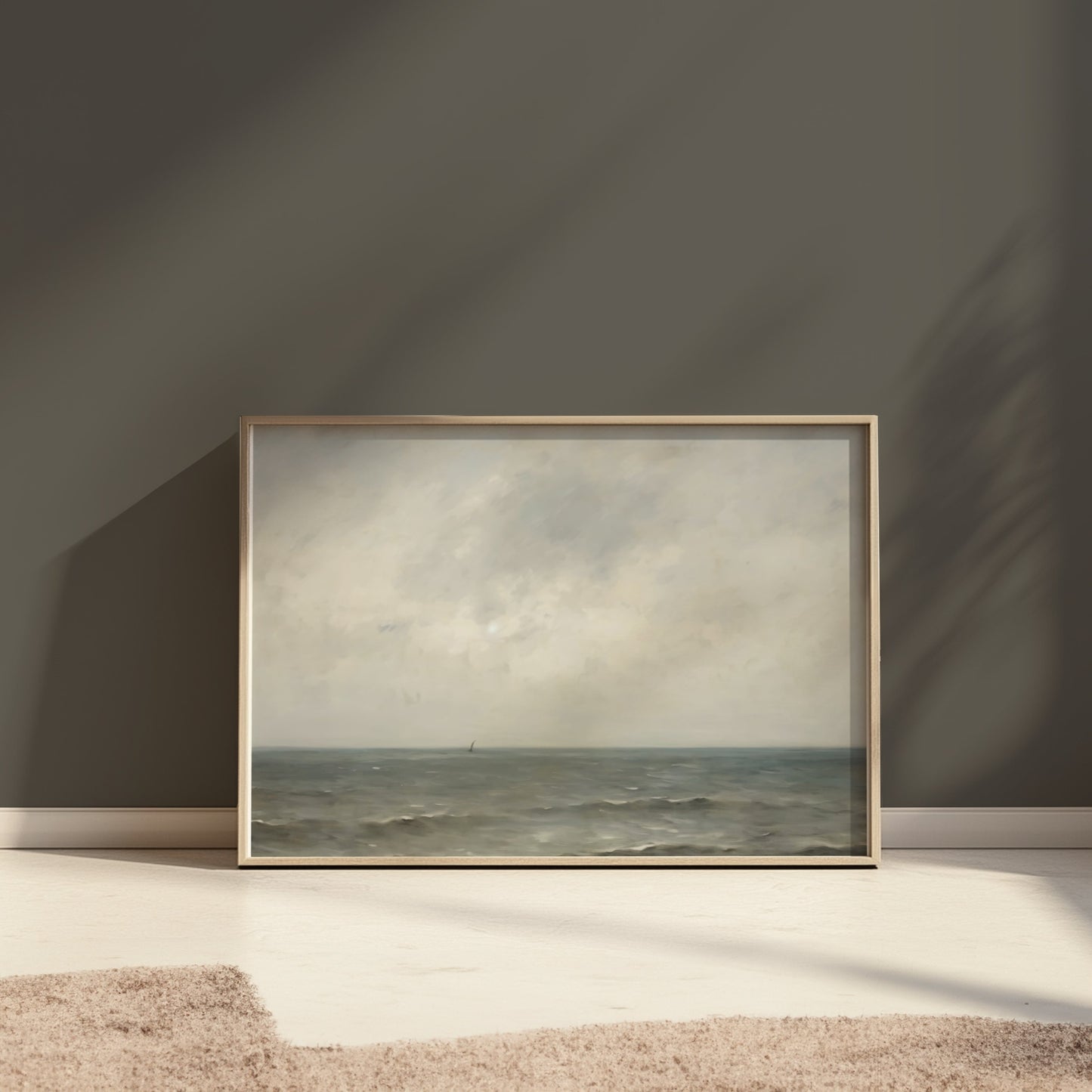Premium Poster of Serene Coastal Clouds and Calm Ocean View Posters