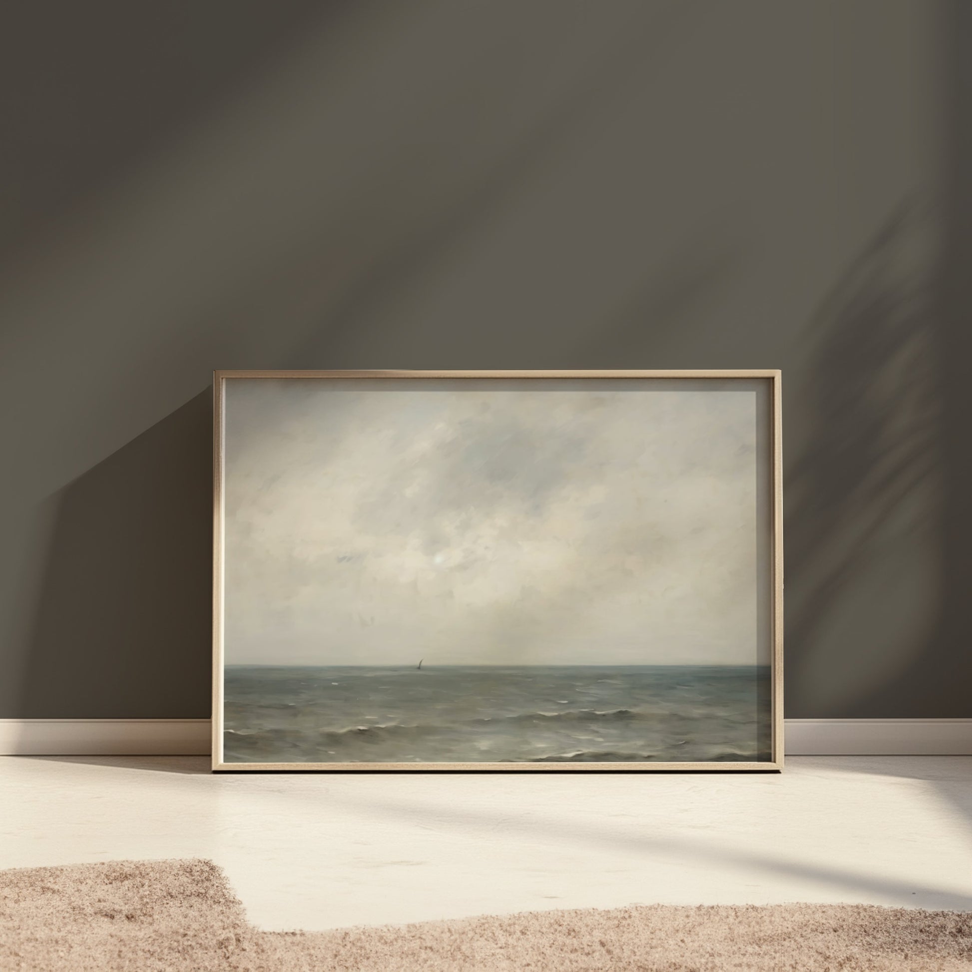 Premium Poster of Serene Coastal Clouds and Calm Ocean View Posters